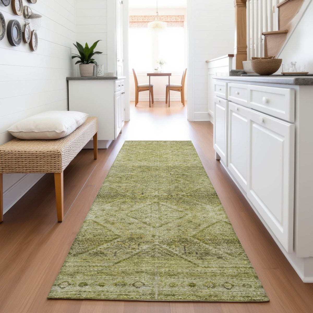 Addison Chantille ACN2060 Geometric Machine Made Transitional Aloe Rug