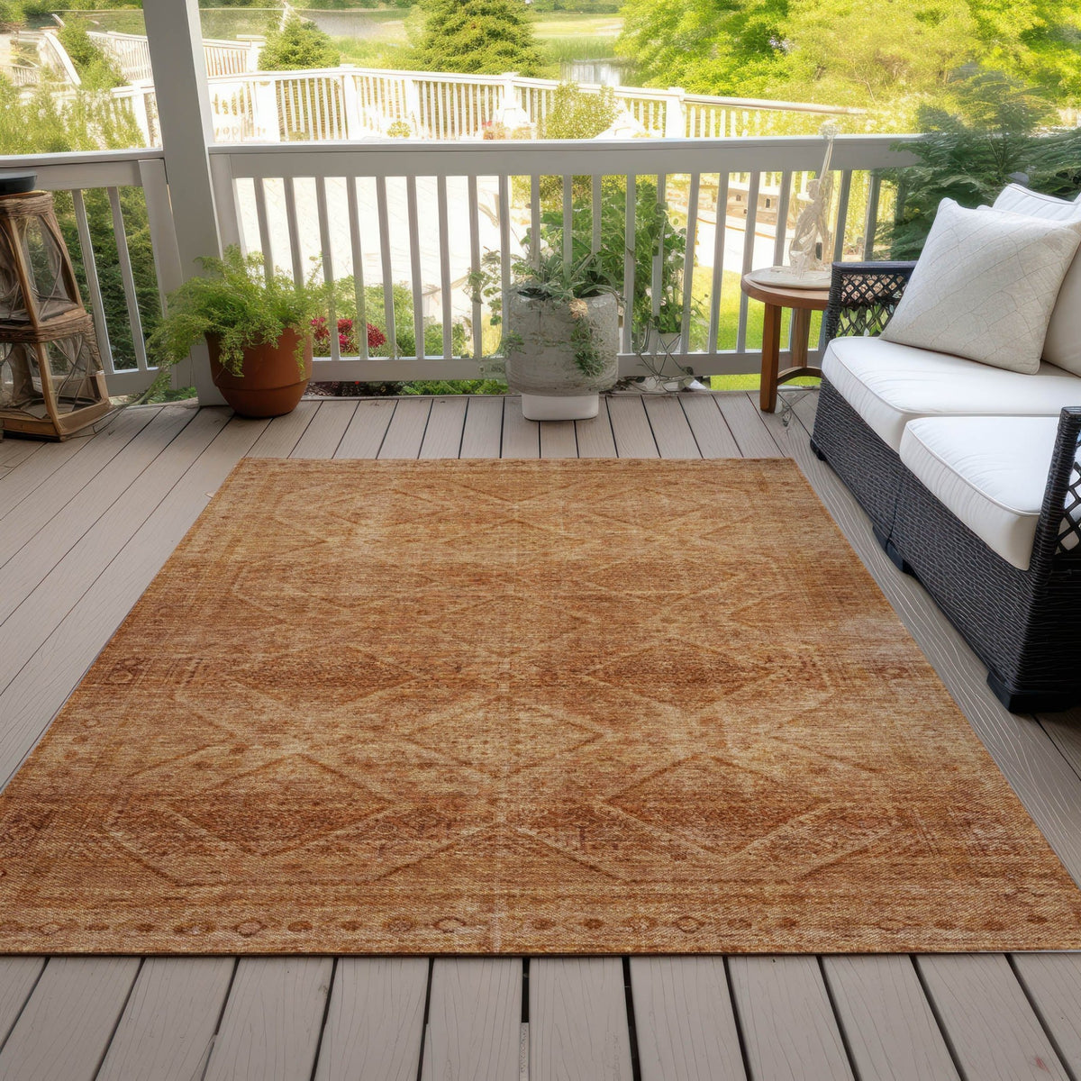 Addison Chantille ACN2060 Geometric Machine Made Transitional Copper Rug
