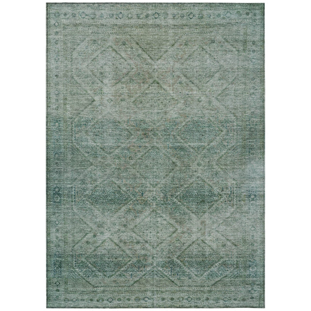 Addison Chantille ACN2060 Geometric Machine Made Transitional Teal Rug