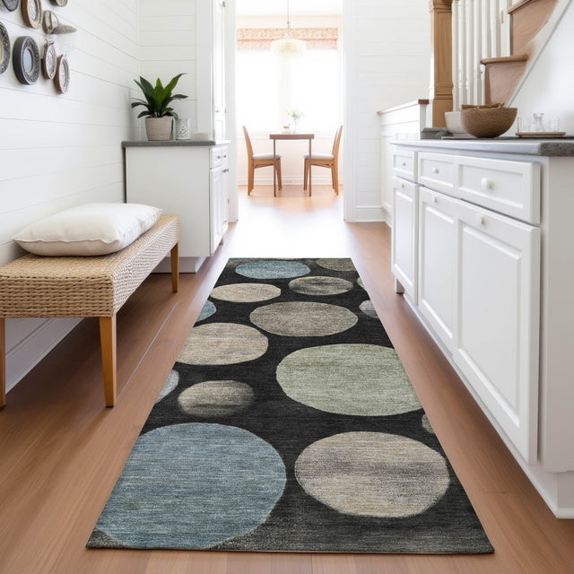 Addison Chantille ACN2062 Geometric Machine Made Transitional Black Rug