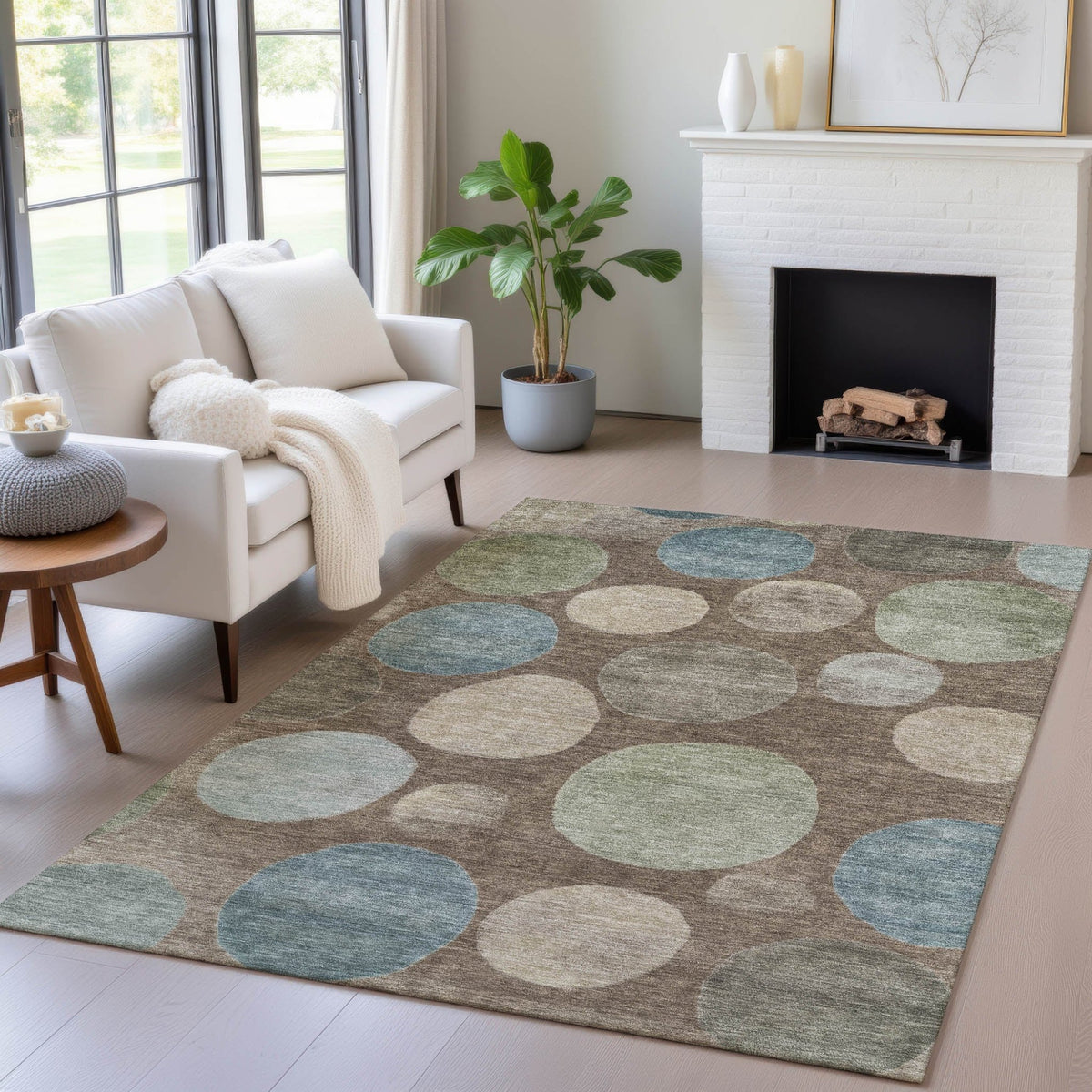 Addison Chantille ACN2062 Geometric Machine Made Transitional Chocolate Rug