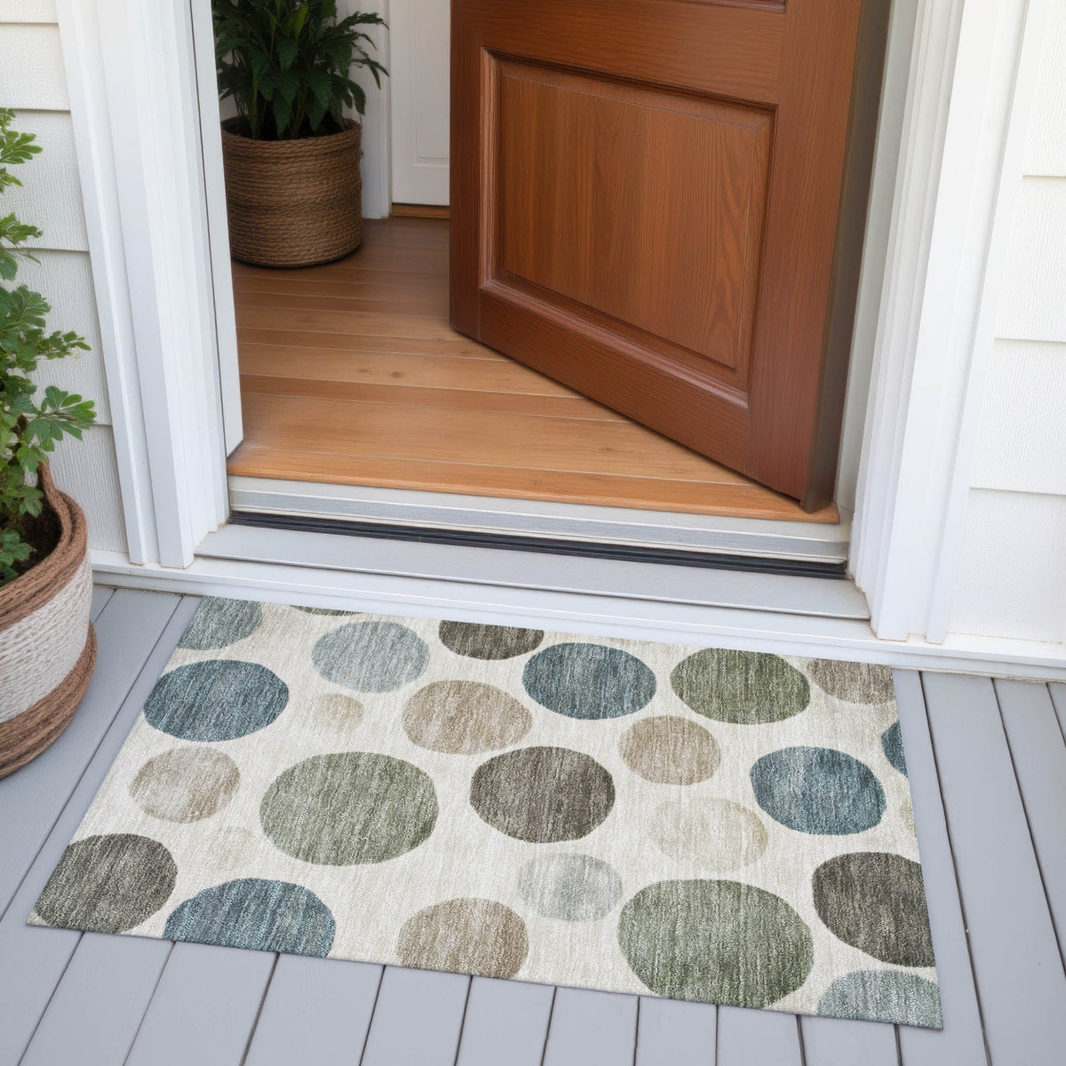 Addison Chantille ACN2062 Geometric Machine Made Transitional Ivory Rug
