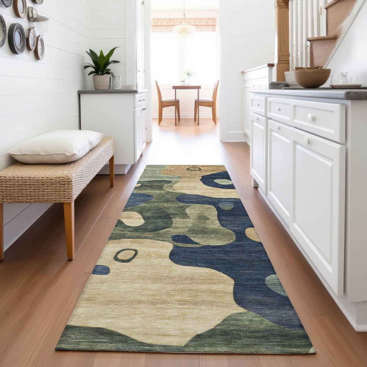 Addison Chantille ACN2063 Abstract Machine Made Transitional Navy Rug