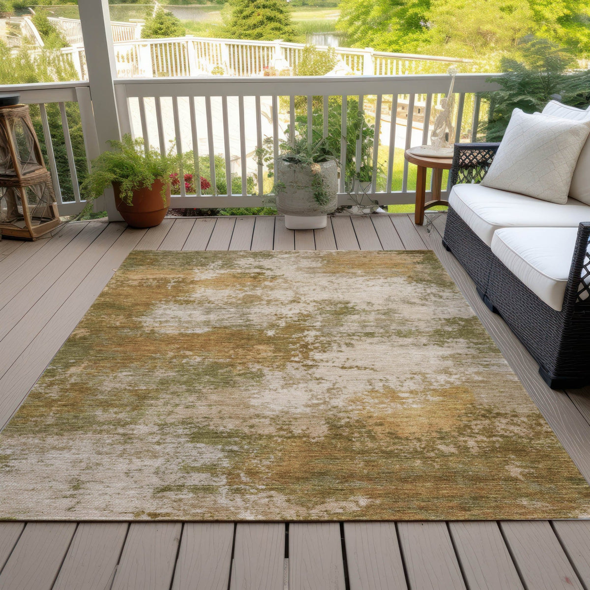 Addison Chantille ACN2064 Abstract Machine Made Transitional Copper Rug