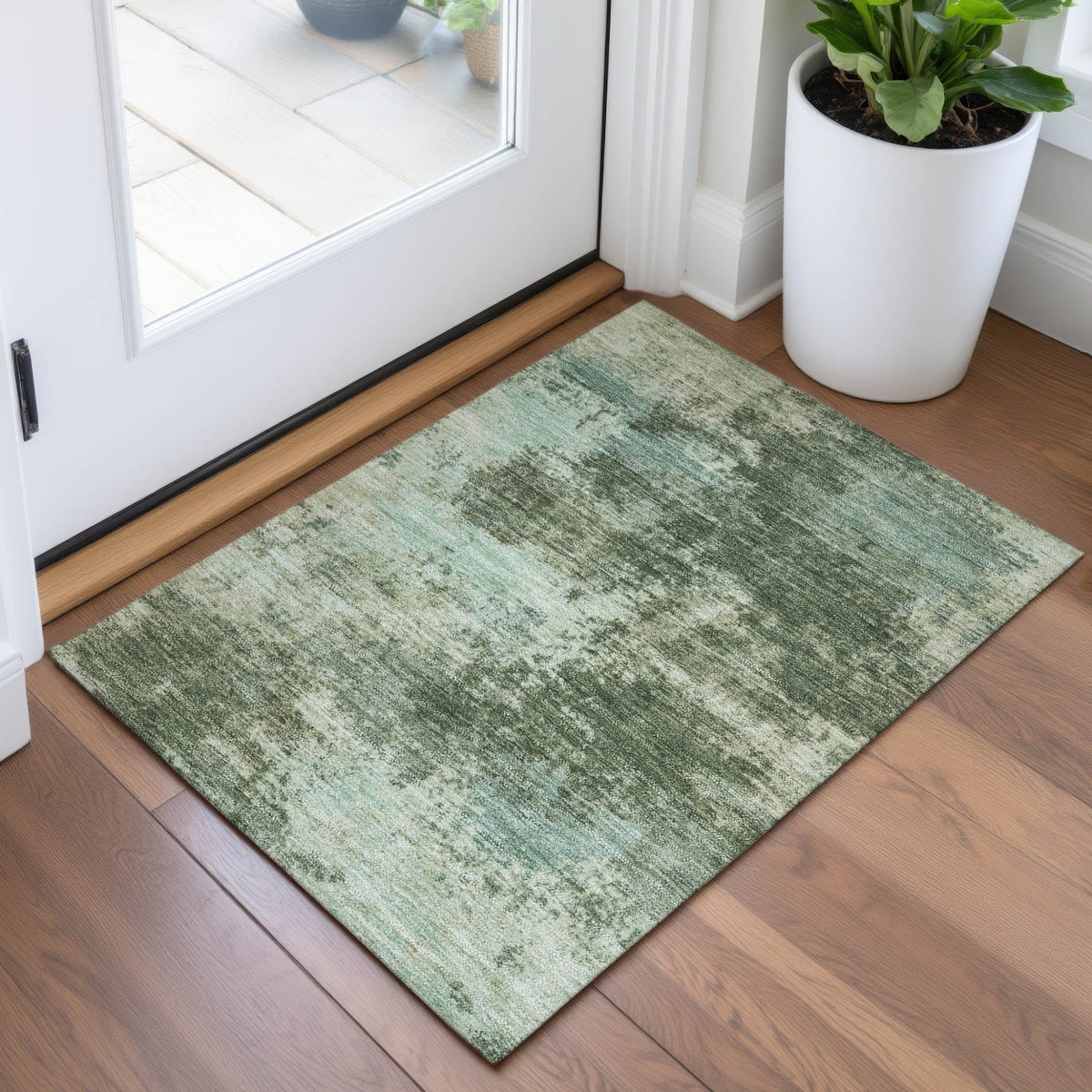 Addison Chantille ACN2065 Abstract Machine Made Transitional Aloe Rug