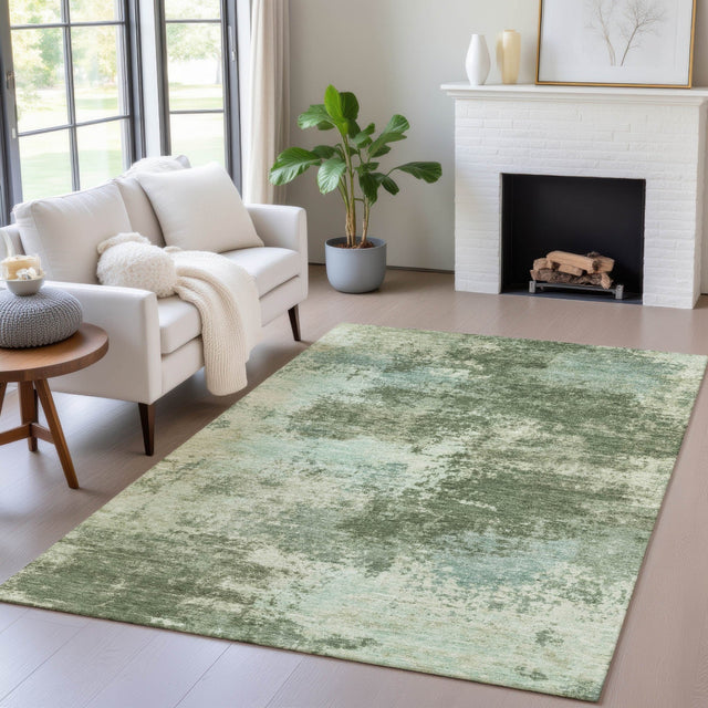 Addison Chantille ACN2065 Abstract Machine Made Transitional Aloe Rug