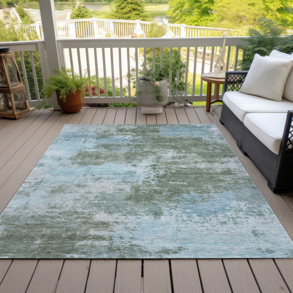 Addison Chantille ACN2065 Abstract Machine Made Transitional Sage Rug
