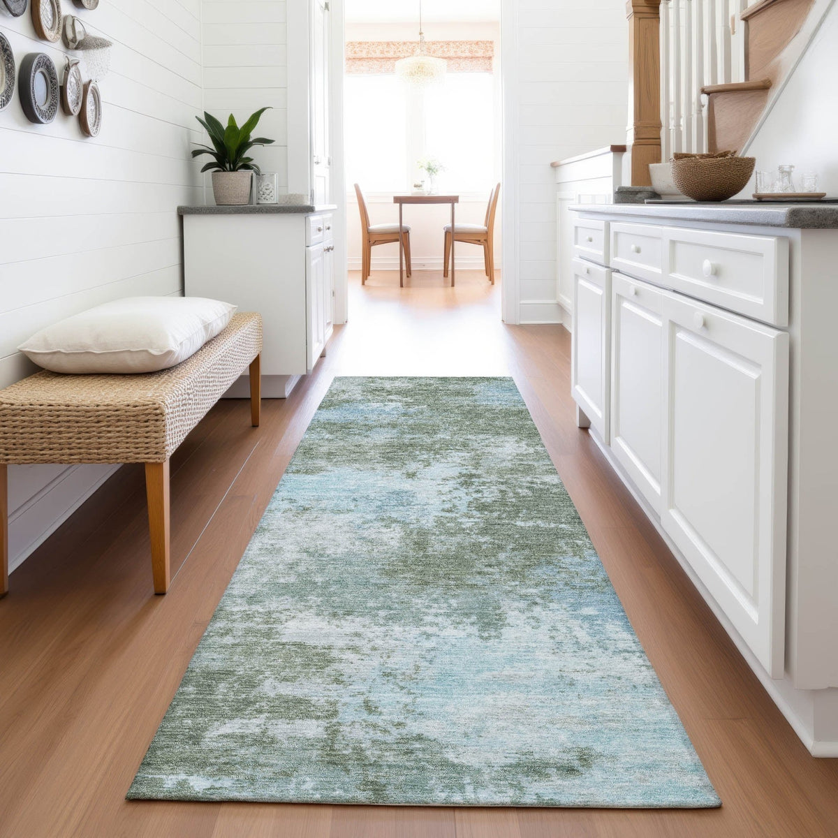 Addison Chantille ACN2065 Abstract Machine Made Transitional Sage Rug