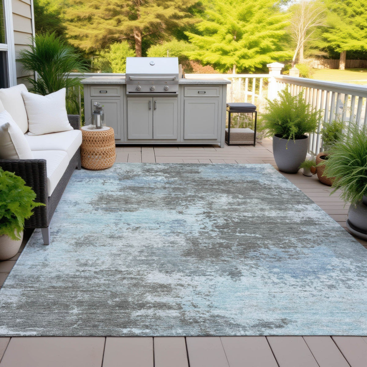 Addison Chantille ACN2065 Abstract Machine Made Transitional Taupe Rug