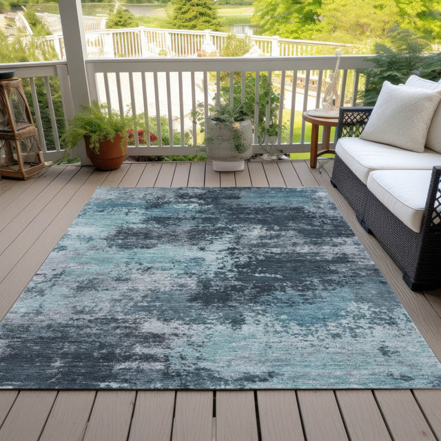 Addison Chantille ACN2065 Abstract Machine Made Transitional Teal Rug