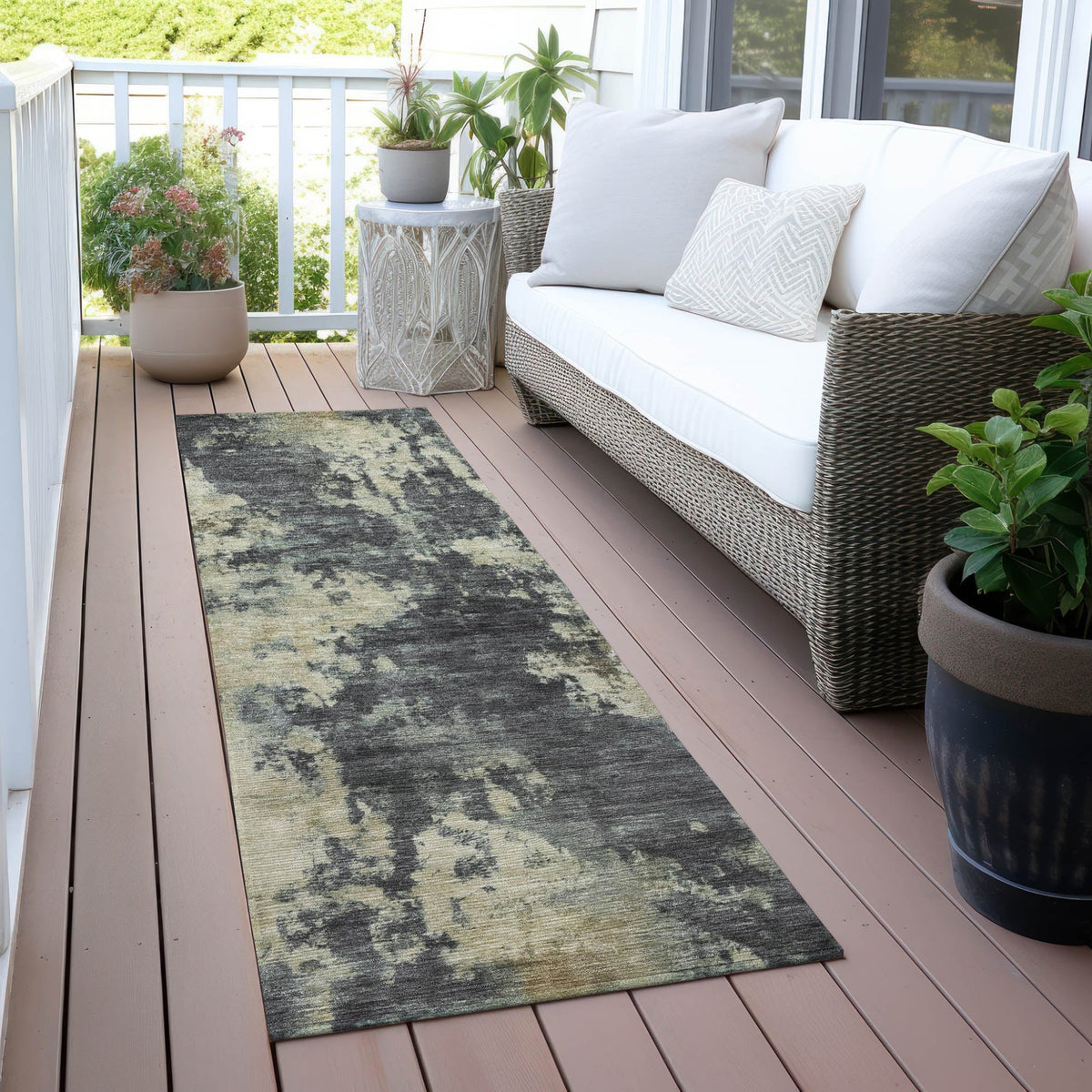 Addison Chantille ACN2066 Abstract Machine Made Transitional Gray Rug