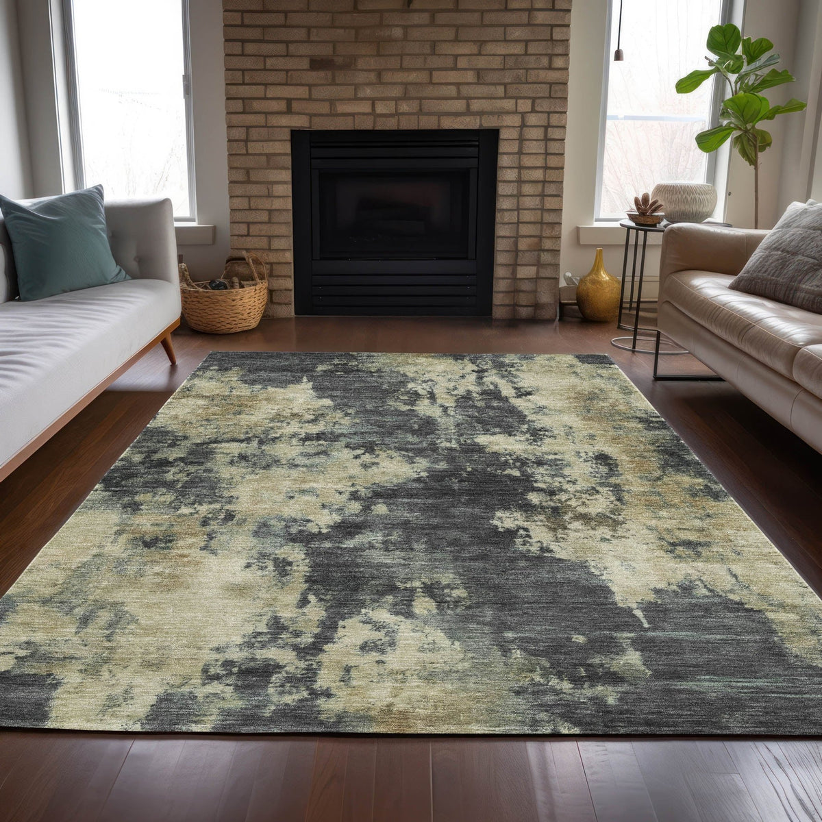Addison Chantille ACN2066 Abstract Machine Made Transitional Gray Rug