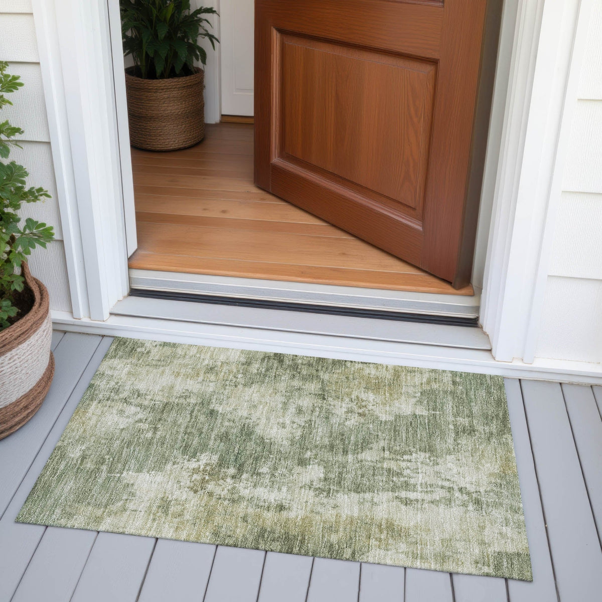Addison Chantille ACN2066 Abstract Machine Made Transitional Sage Rug