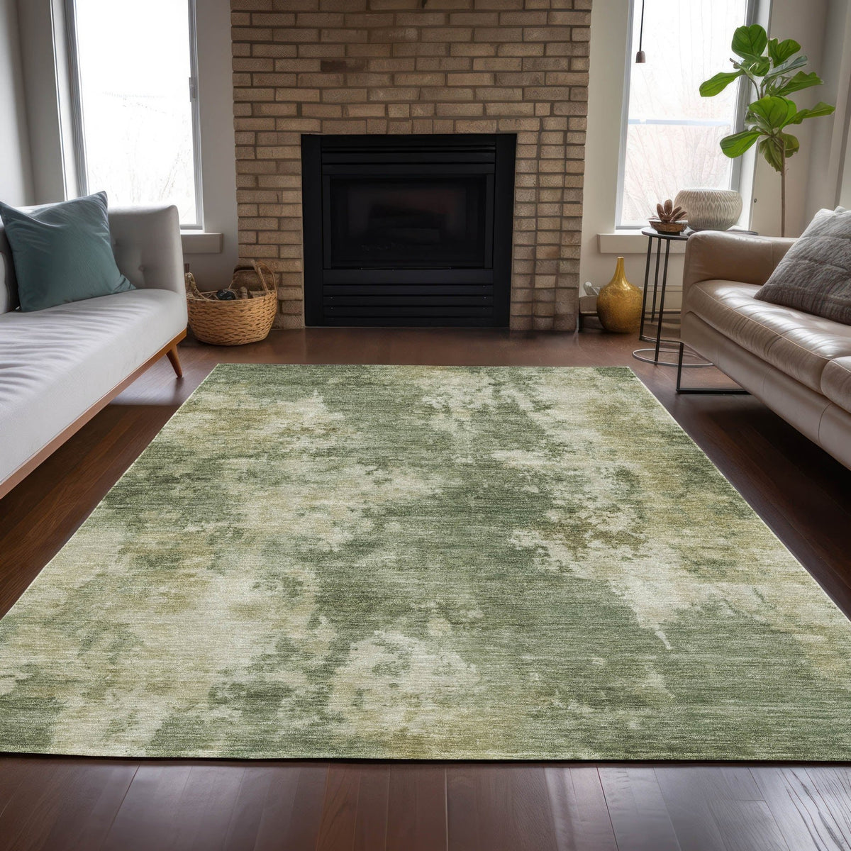 Addison Chantille ACN2066 Abstract Machine Made Transitional Sage Rug