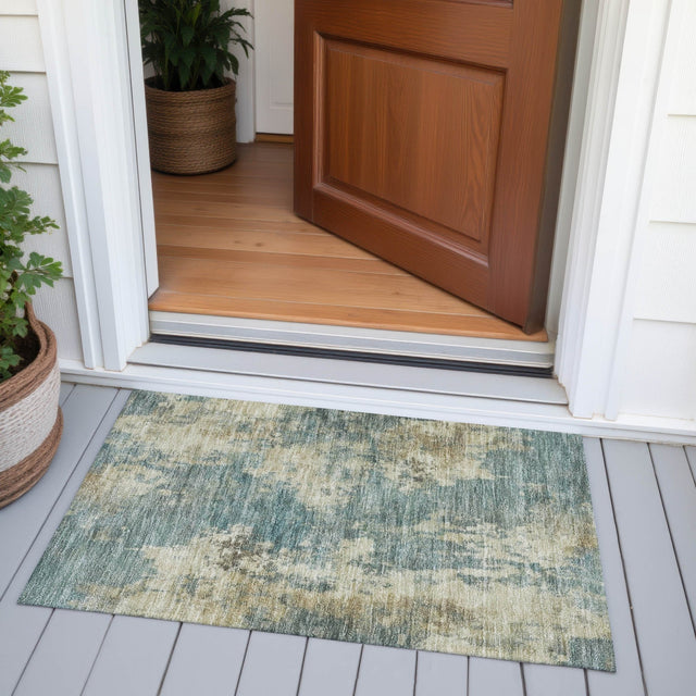 Addison Chantille ACN2066 Abstract Machine Made Transitional Teal Rug