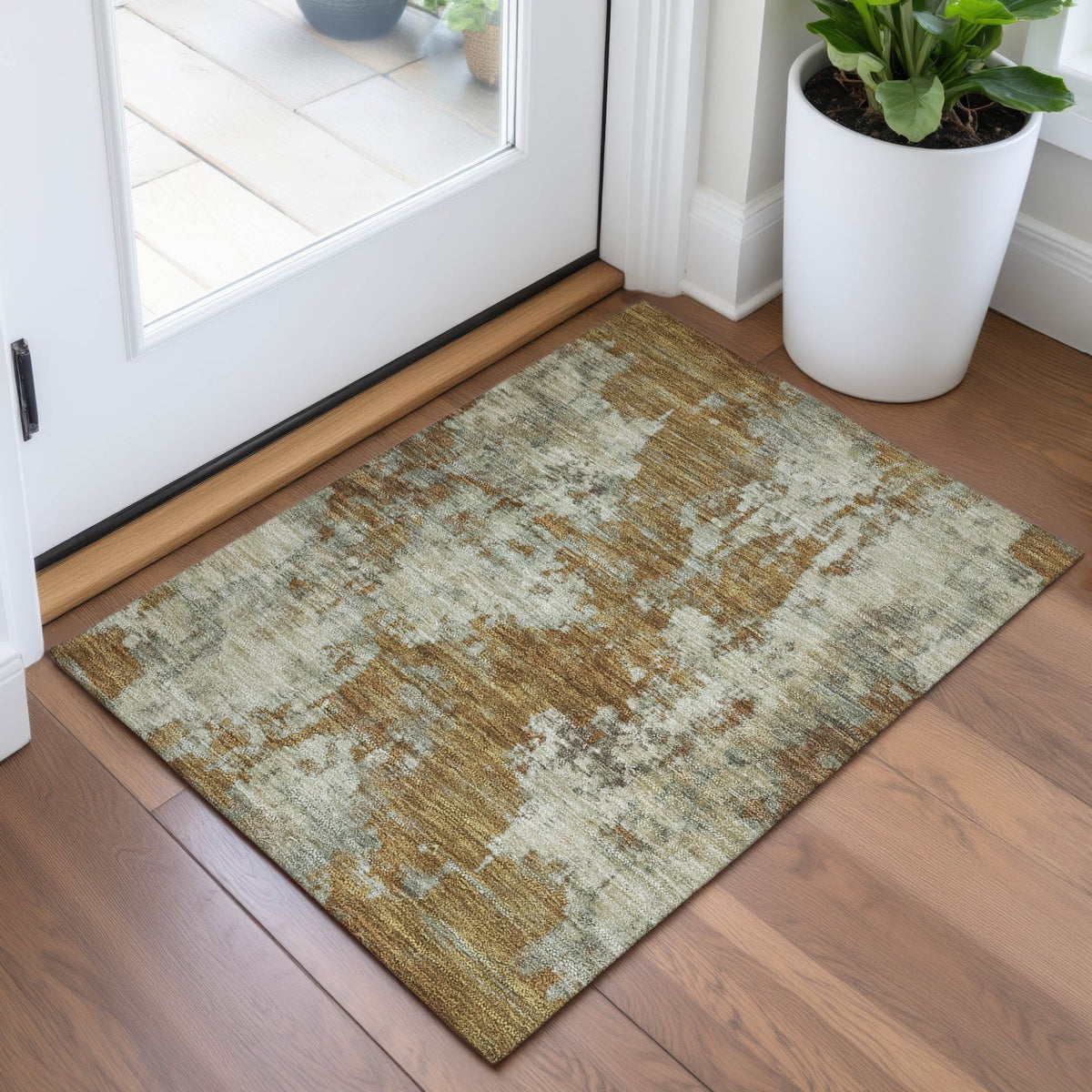 Addison Chantille ACN2066 Abstract Machine Made Transitional Terracotta Rug