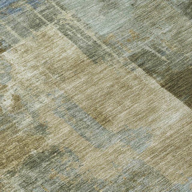 Addison Chantille ACN2069 Abstract Machine Made Transitional Green Rug