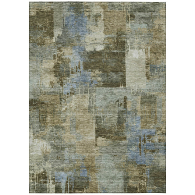 Addison Chantille ACN2069 Abstract Machine Made Transitional Green Rug