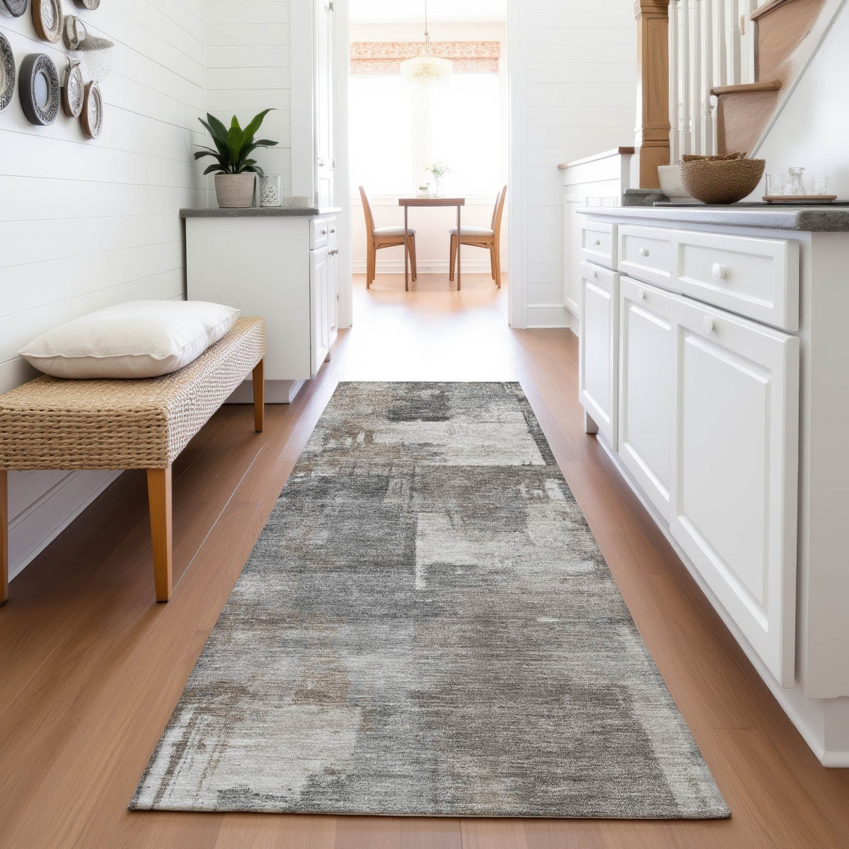 Addison Chantille ACN2069 Abstract Machine Made Transitional Pewter Rug