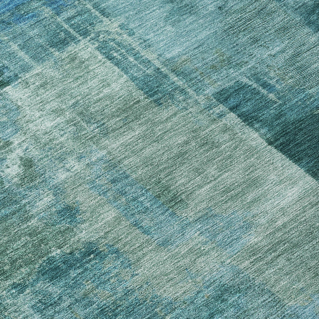 Addison Chantille ACN2069 Abstract Machine Made Transitional Teal Rug