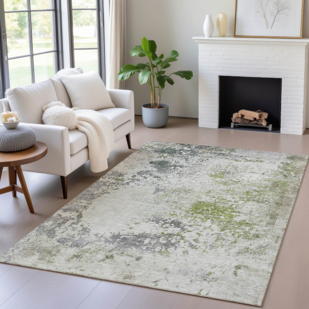 Addison Chantille ACN2070 Abstract Machine Made Transitional Linen Rug