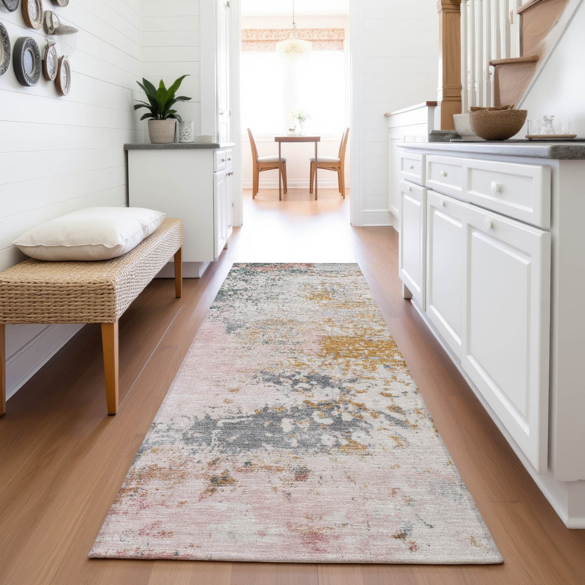 Addison Chantille ACN2070 Abstract Machine Made Transitional Pink Rug