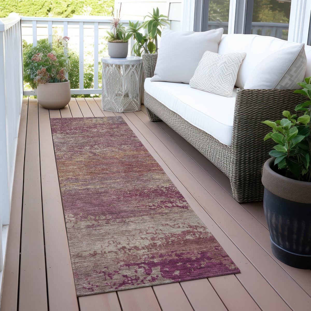 Addison Chantille ACN2071 Abstract Machine Made Transitional Merlot Rug