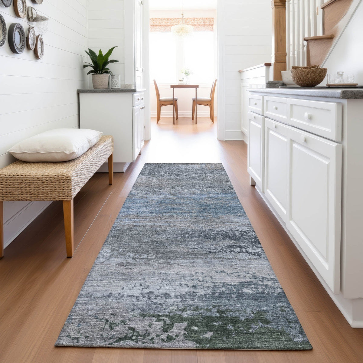 Addison Chantille ACN2071 Abstract Machine Made Transitional Pewter Rug