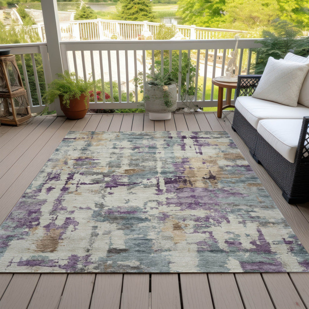 Addison Chantille ACN2072 Abstract Machine Made Transitional Linen Rug