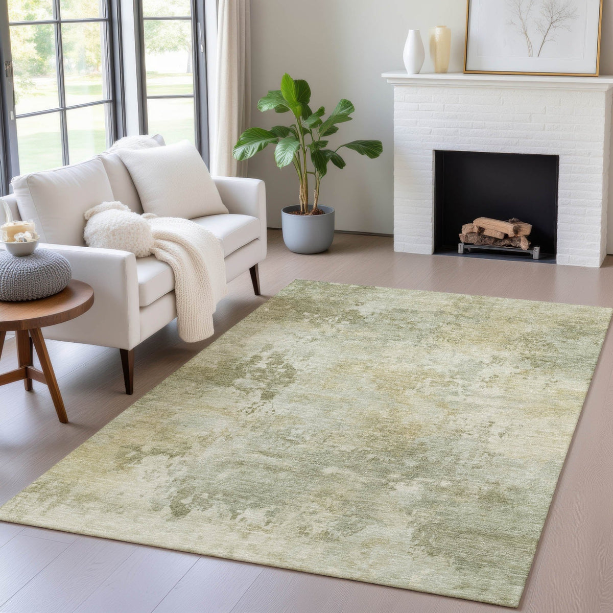 Addison Chantille ACN2073 Abstract Machine Made Transitional Sage Rug