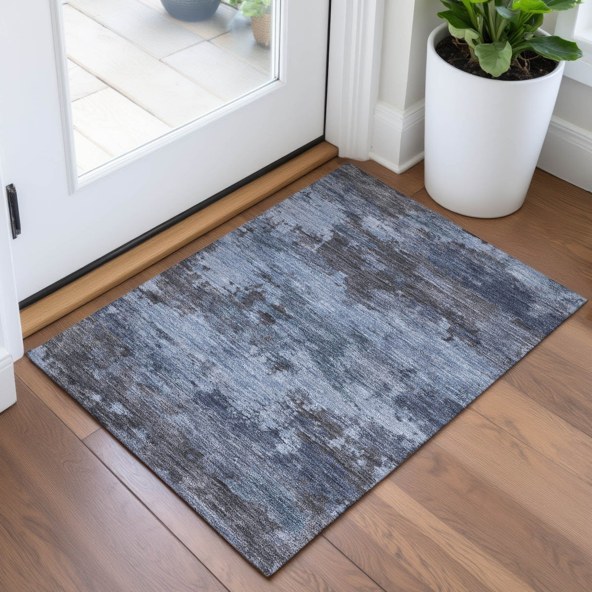 Addison Chantille ACN2075 Abstract Machine Made Transitional Blue Rug