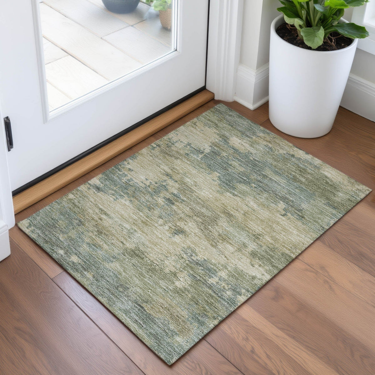 Addison Chantille ACN2075 Abstract Machine Made Transitional Seafoam Rug