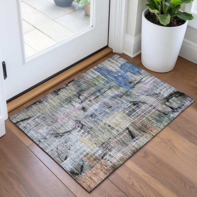 Addison Chantille ACN2076 Abstract Machine Made Transitional Blue Rug