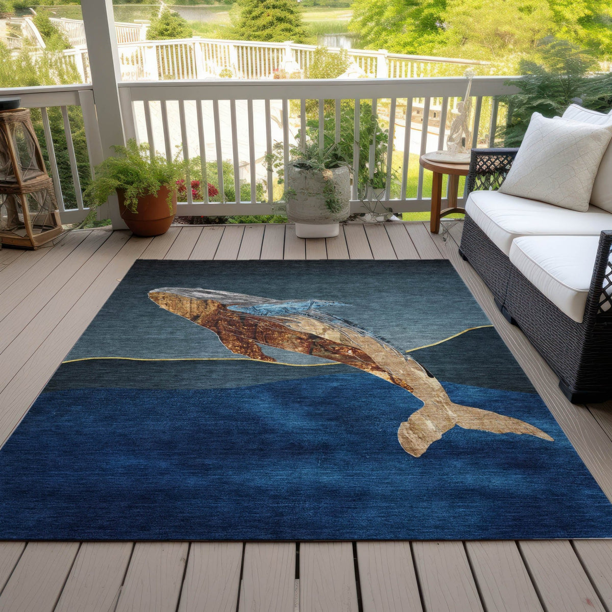 Addison Chantille ACN2078 Coastal Machine Made Transitional Blue Rug