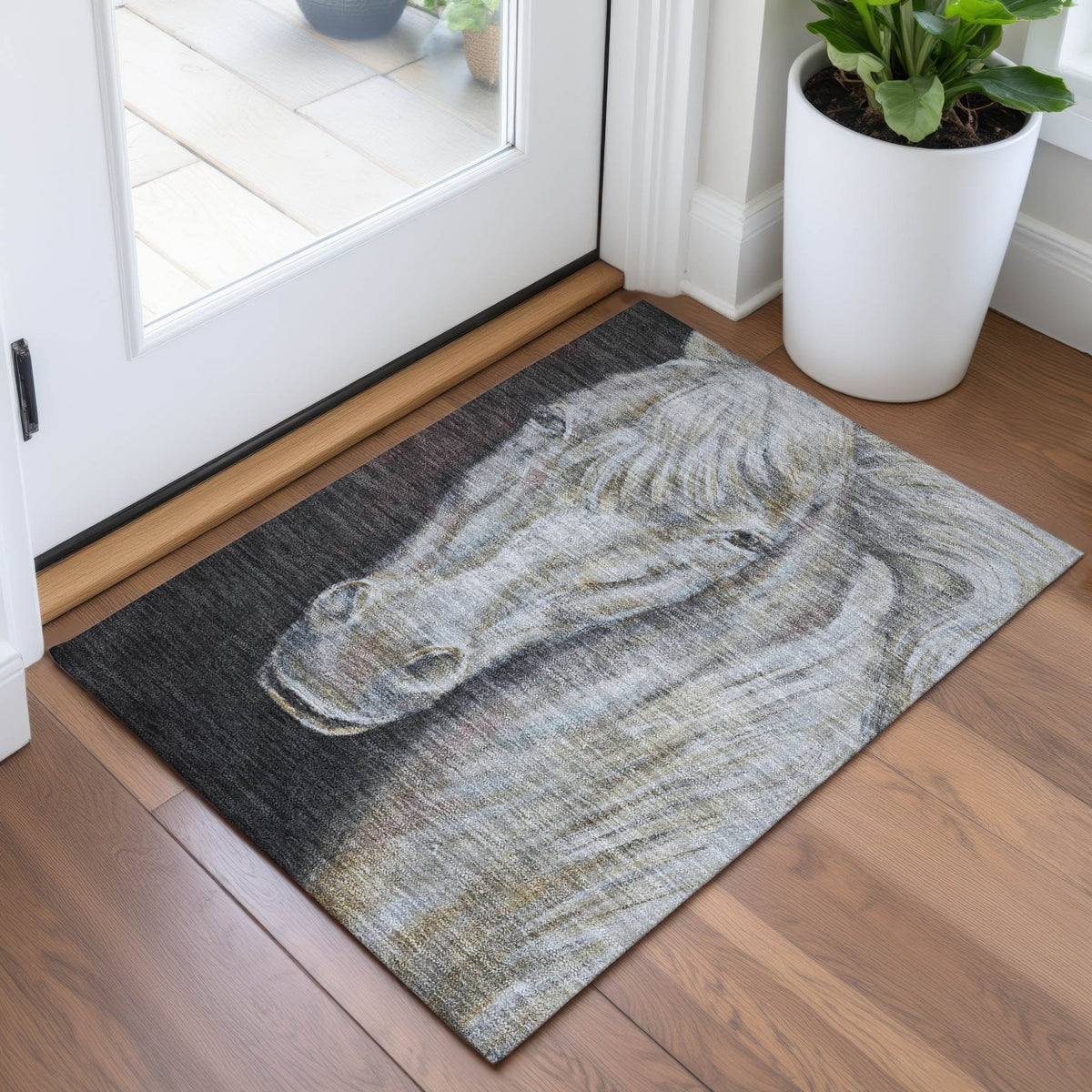 Addison Chantille ACN2080 Animal Machine Made Transitional Ivory Rug