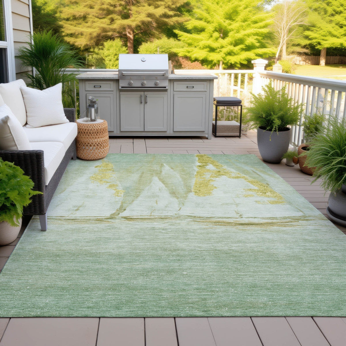 Addison Chantille ACN2084 Coastal Machine Made Transitional Green Rug