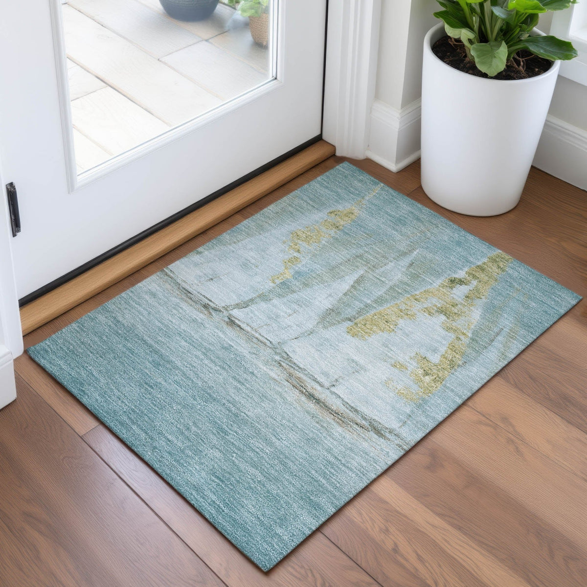 Addison Chantille ACN2084 Coastal Machine Made Transitional Teal Rug