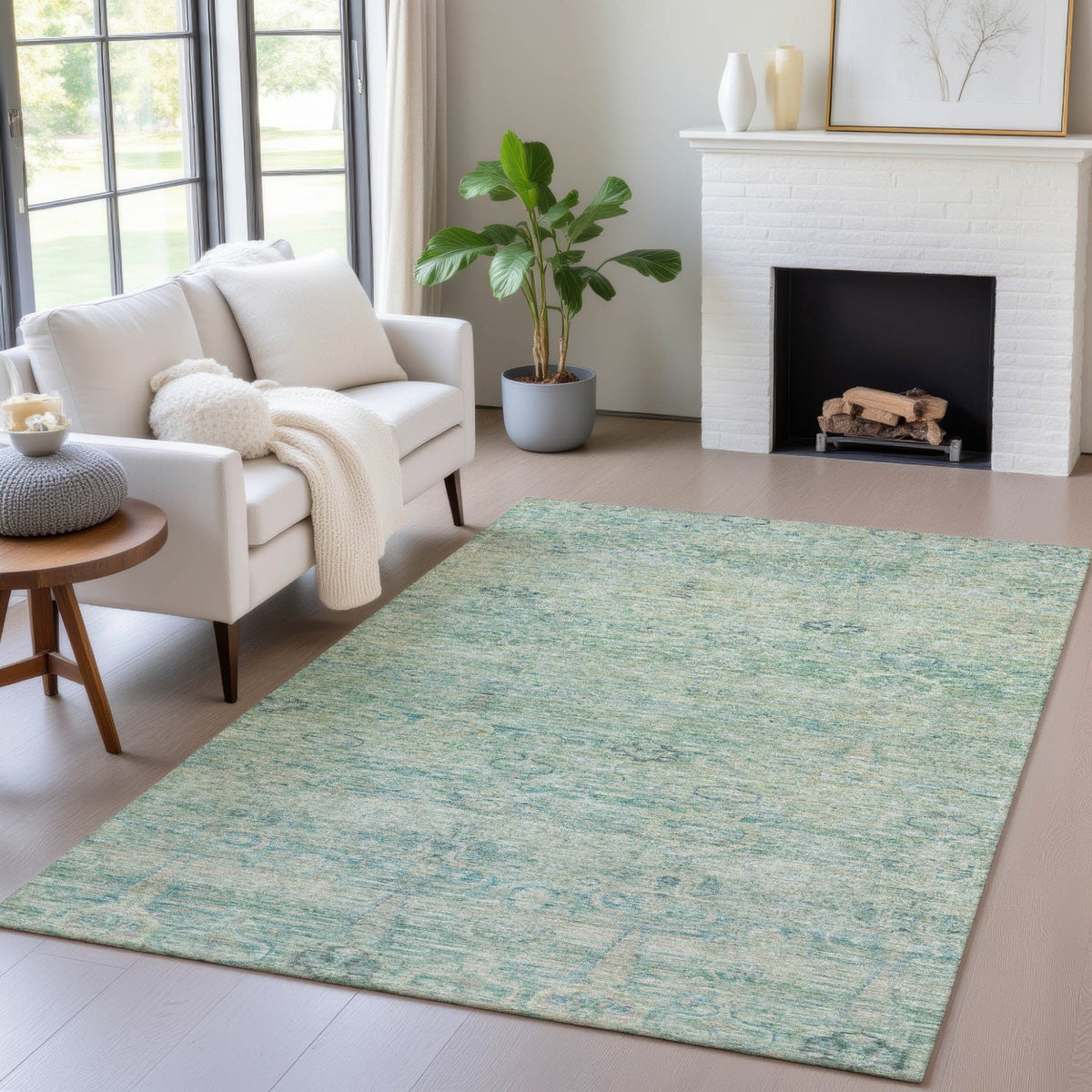Addison Chantille ACN2090 Global Machine Made Traditional Teal Rug