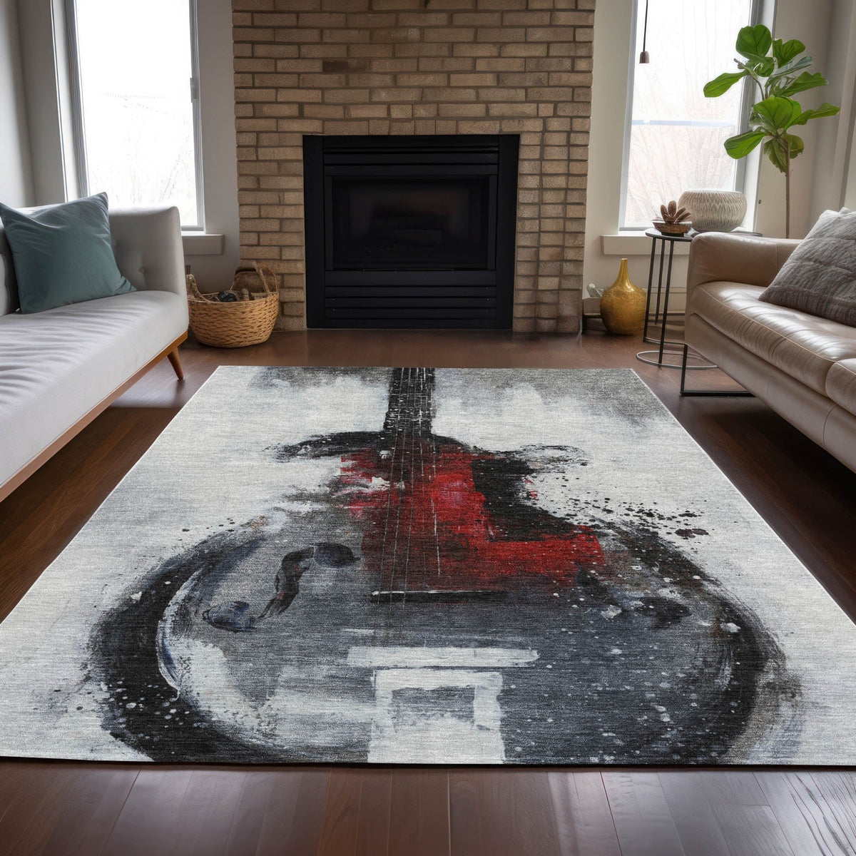 Addison Chantille ACN2091 Music Machine Made Transitional Gray Rug