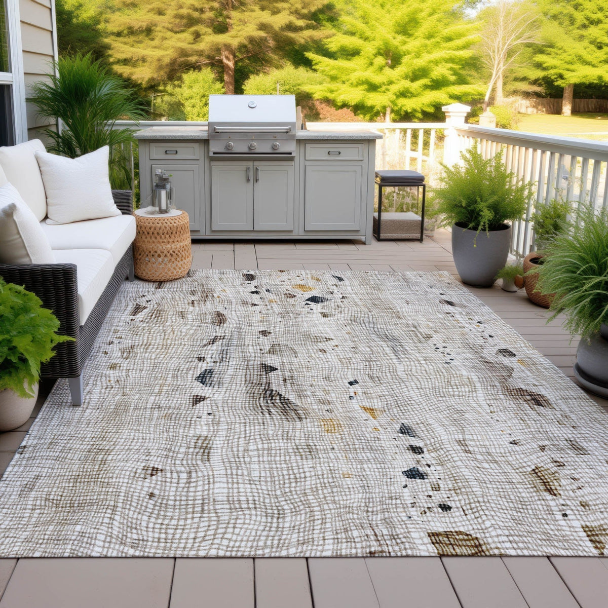 Addison Chantille ACN2092 Abstract Machine Made Transitional Linen Rug