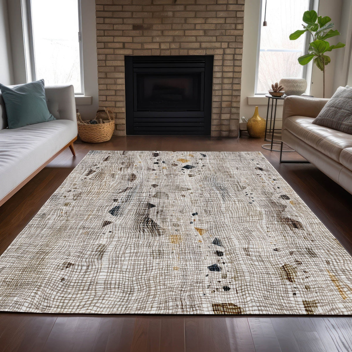 Addison Chantille ACN2092 Abstract Machine Made Transitional Linen Rug
