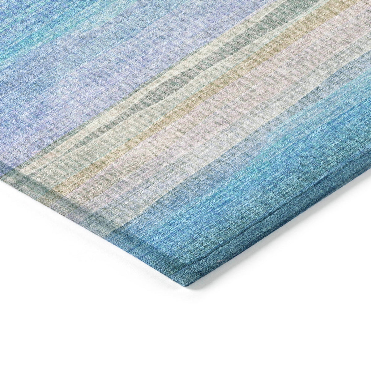 Addison Chantille ACN2093 Stripes Machine Made Transitional Aqua Rug