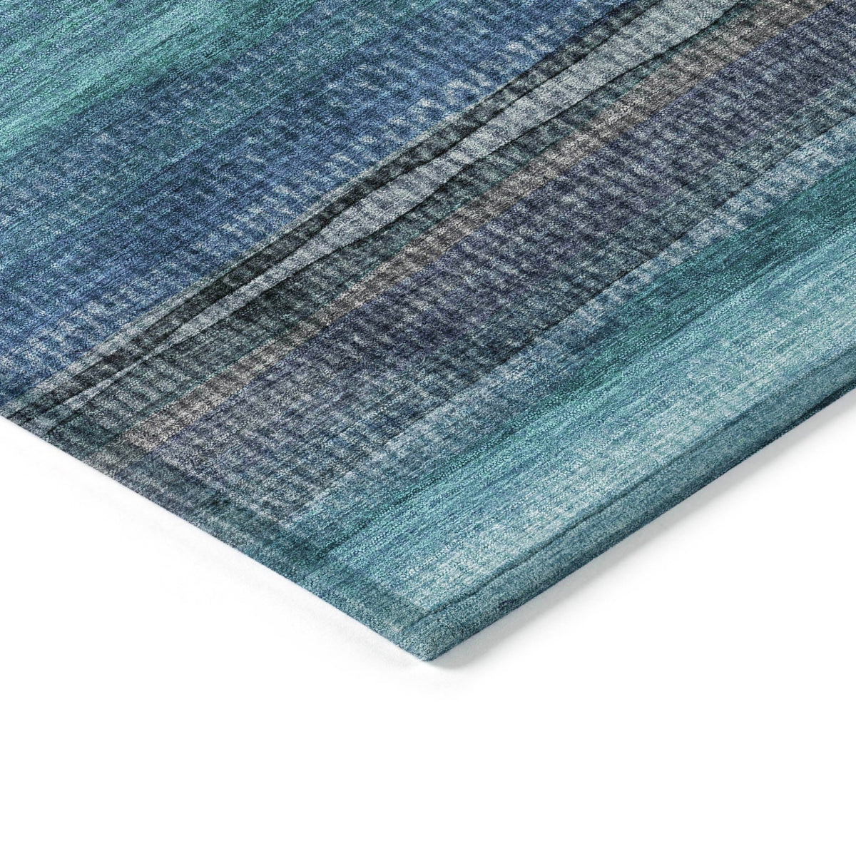 Addison Chantille ACN2093 Stripes Machine Made Transitional Teal Rug