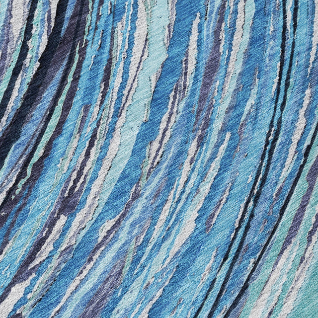 Addison Chantille ACN2094 Swirls Machine Made Transitional Blue Rug