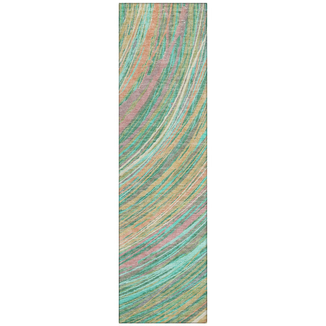 Addison Chantille ACN2094 Swirls Machine Made Transitional Teal Rug