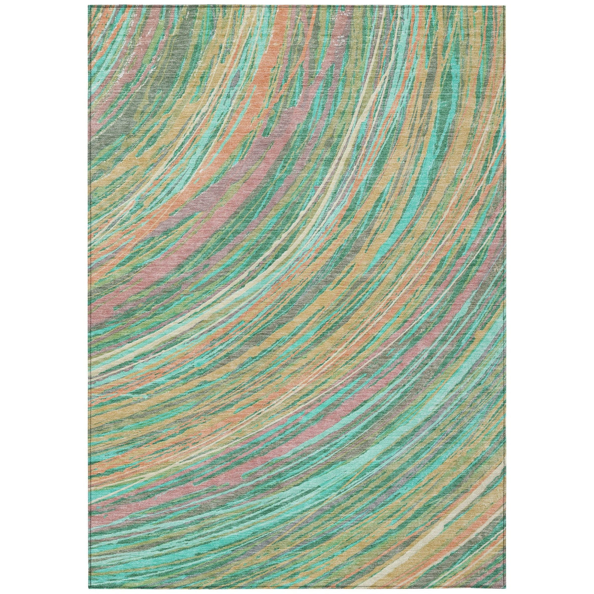 Addison Chantille ACN2094 Swirls Machine Made Transitional Teal Rug