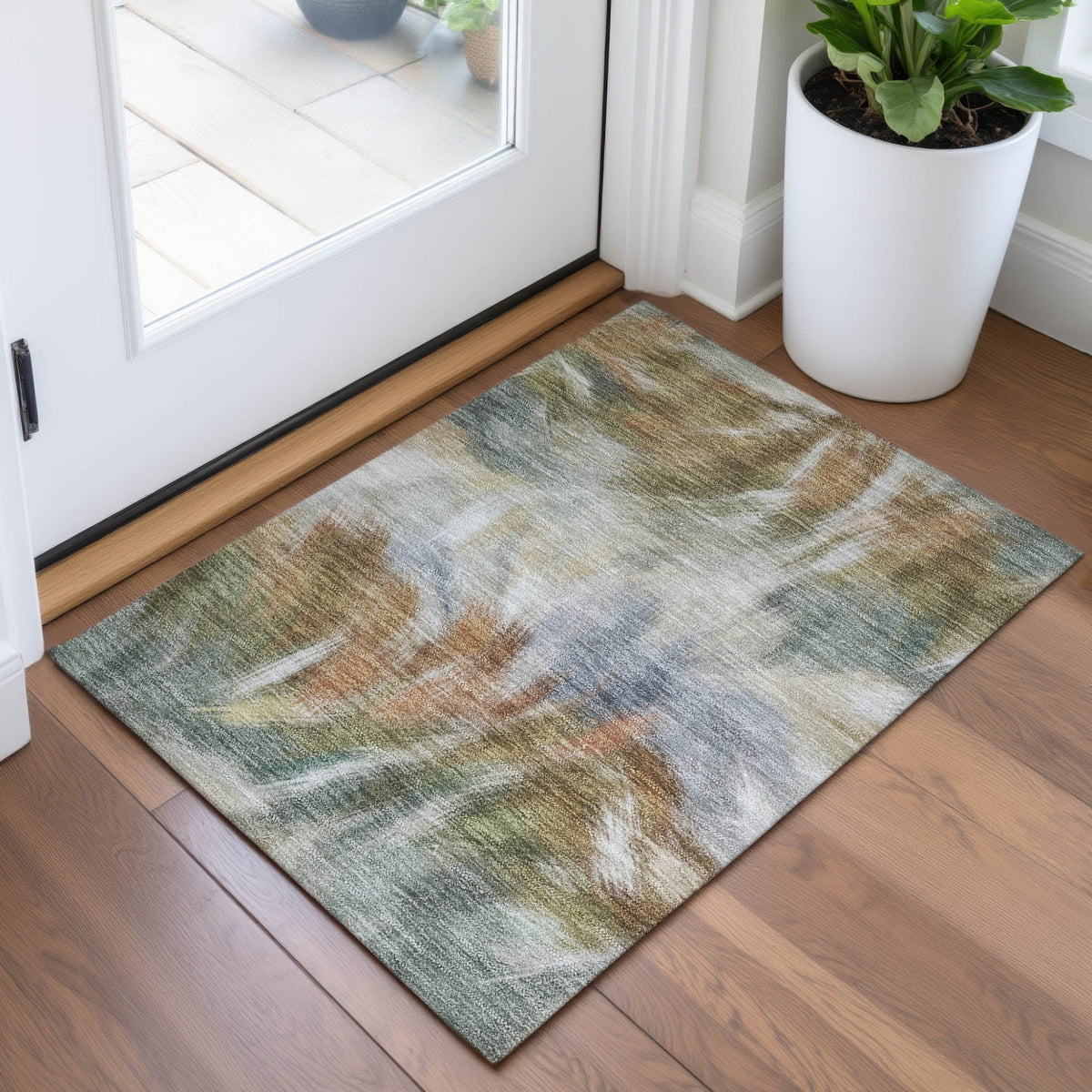 Addison Chantille ACN2096 Abstract Machine Made Transitional Beige Rug