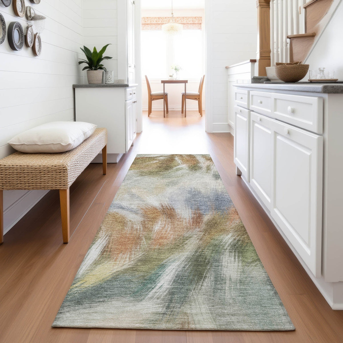 Addison Chantille ACN2096 Abstract Machine Made Transitional Beige Rug