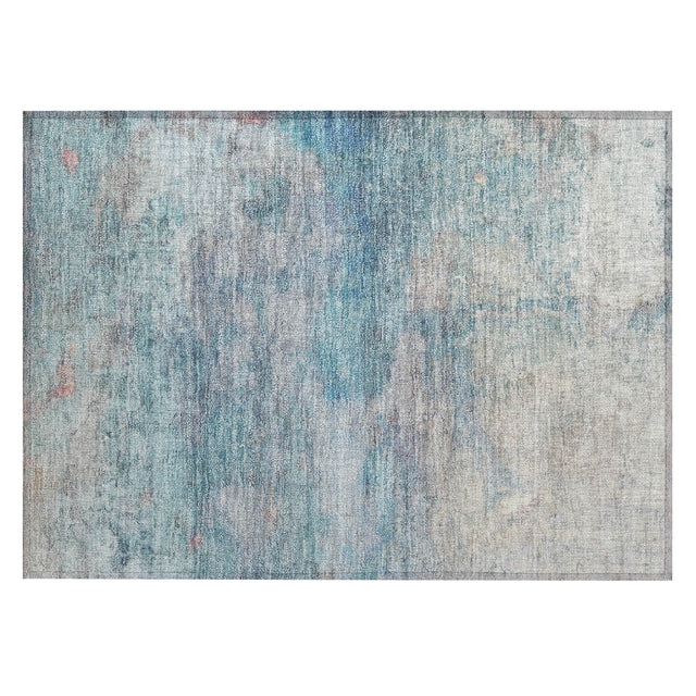 Addison Chantille ACN2100 Abstract Machine Made Transitional Aqua Rug