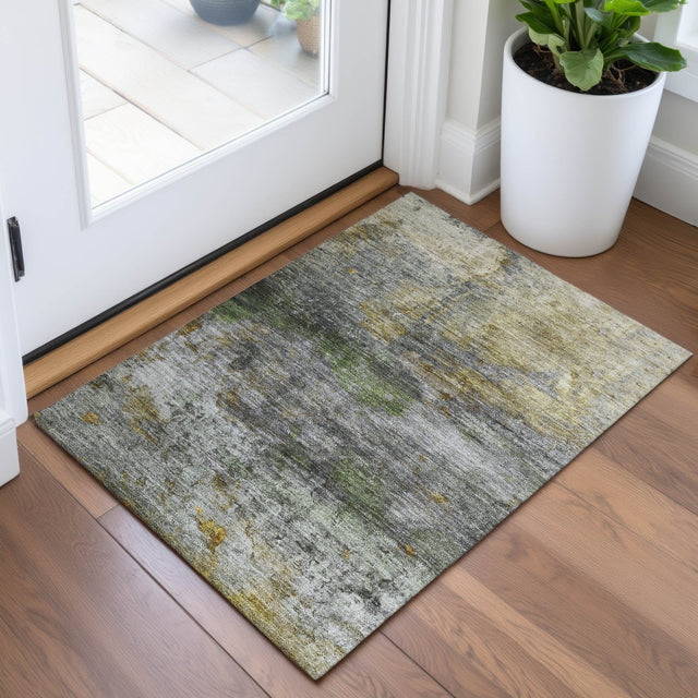 Addison Chantille ACN2100 Abstract Machine Made Transitional Olive Rug